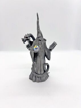 1988 Ray Lamb Perth Pewter Wizard Dragon with Crystal Ball FA-67 "Partners"